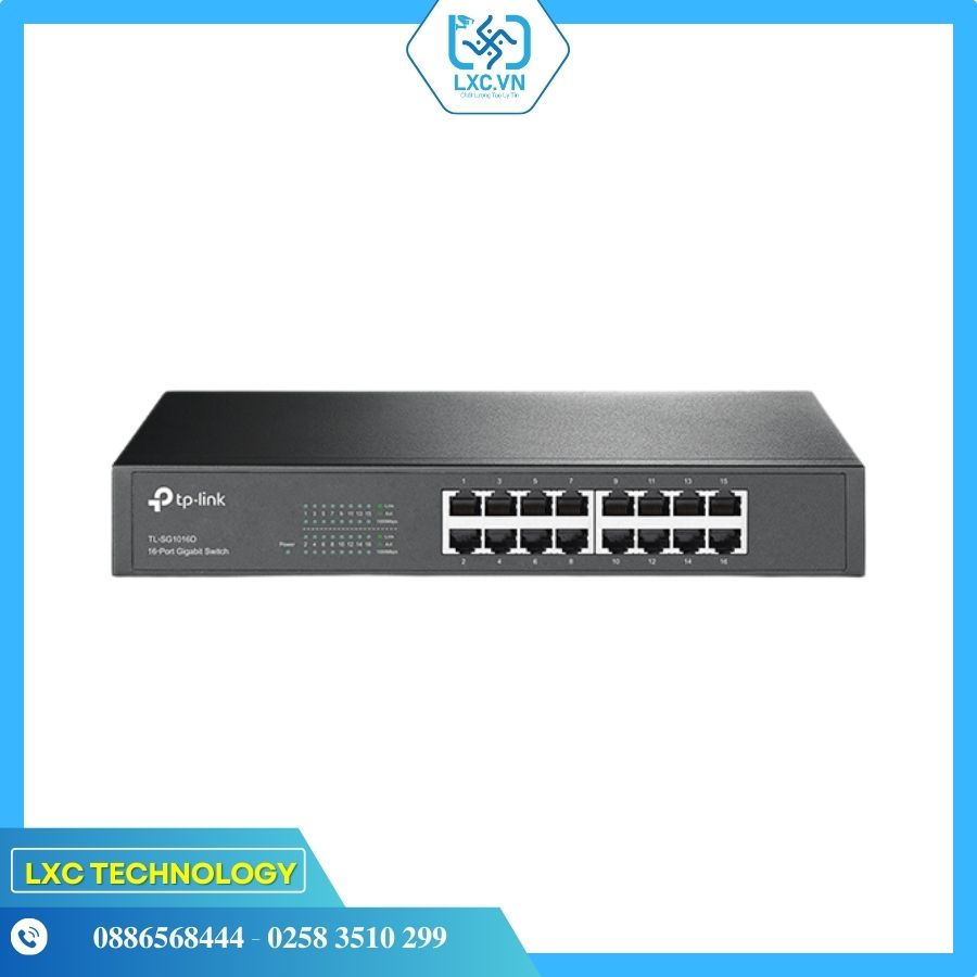Bộ chuyển mạch TP-Link để bàn/giá đỡ 16 cổng Gigabit TL-SG1016D I Chính hãng